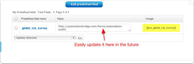 Predefined-Field-Created