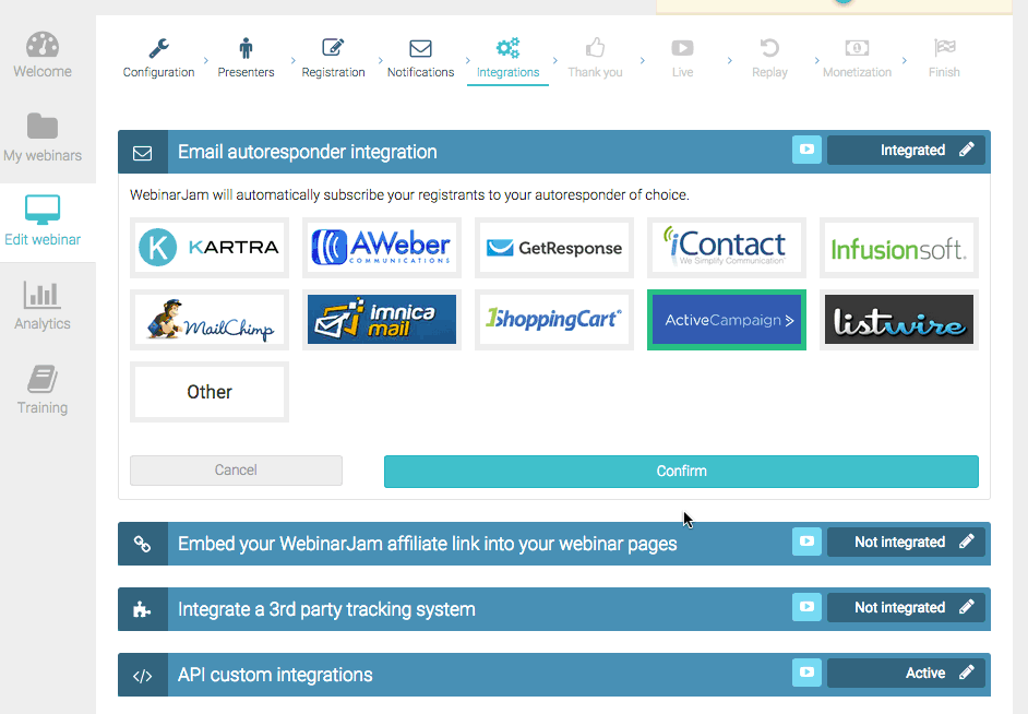 ActiveCampaign now integrates deeply with WebinarJam