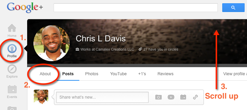 Google Plus profile for Google Authorship