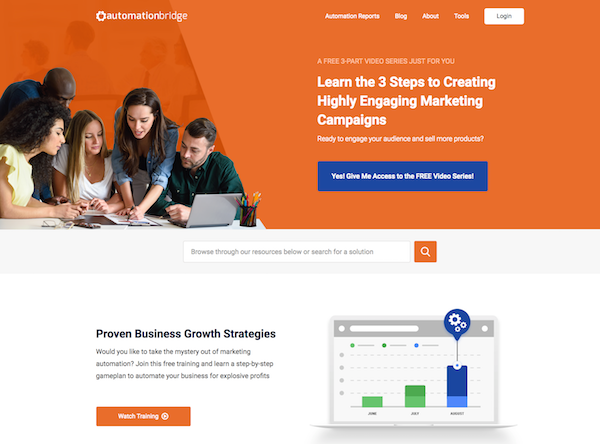 Automation Bridge Marketing Automation Homepage Redesign